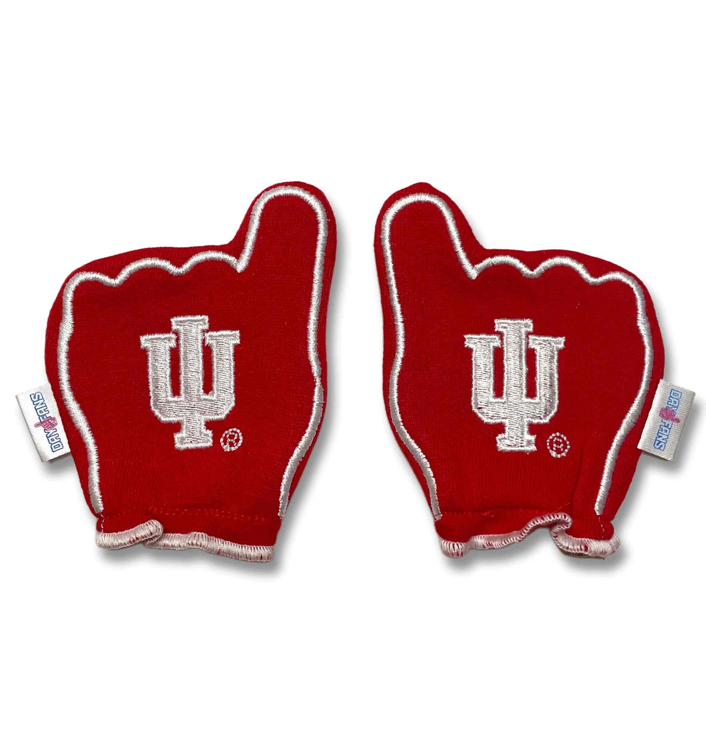 Indiana HOOSIERS Baby Mittens Crimson Back Pair