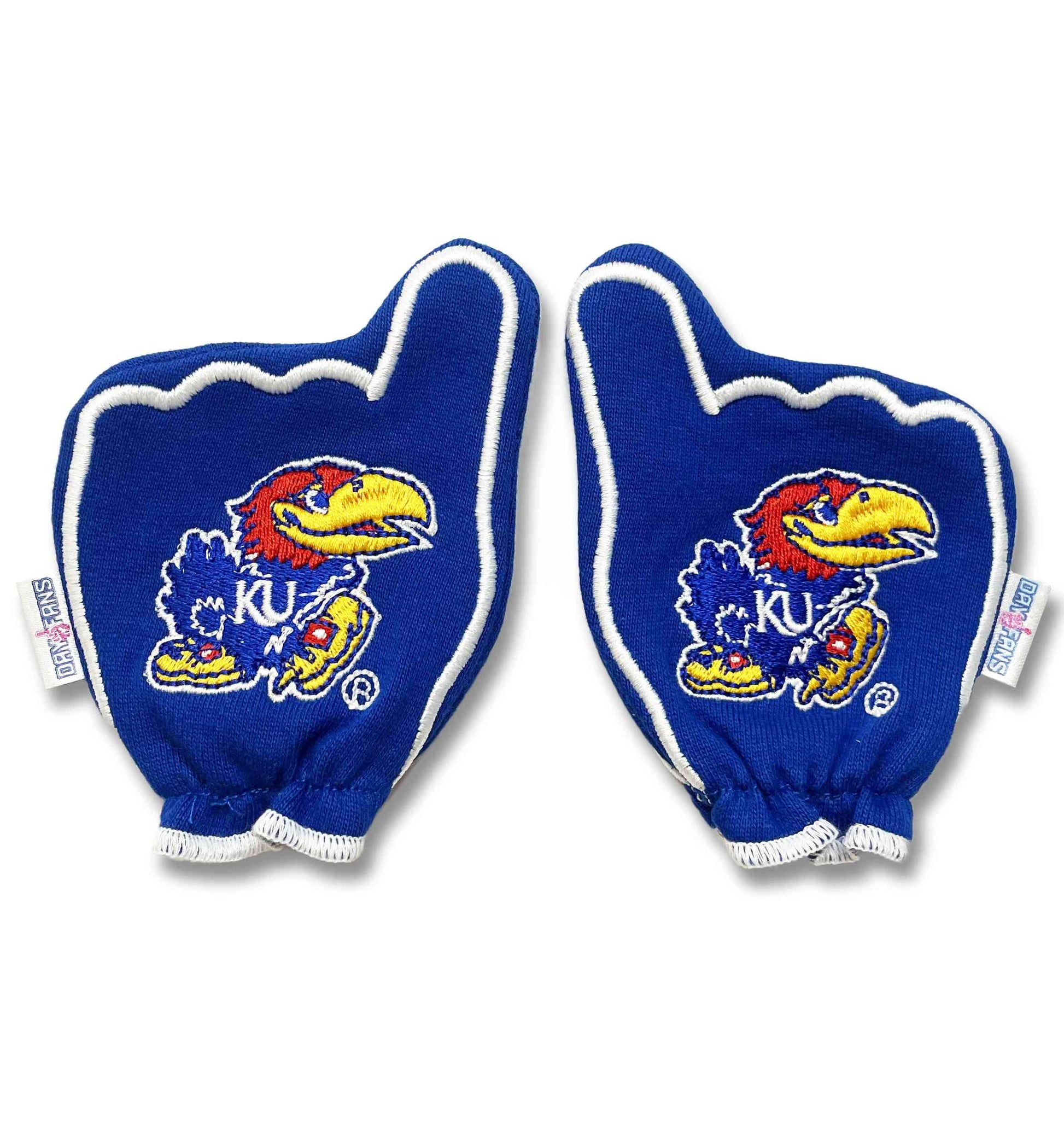 Kansas Rock Chalk FanMitts Baby Mittens Blue Back Pair
