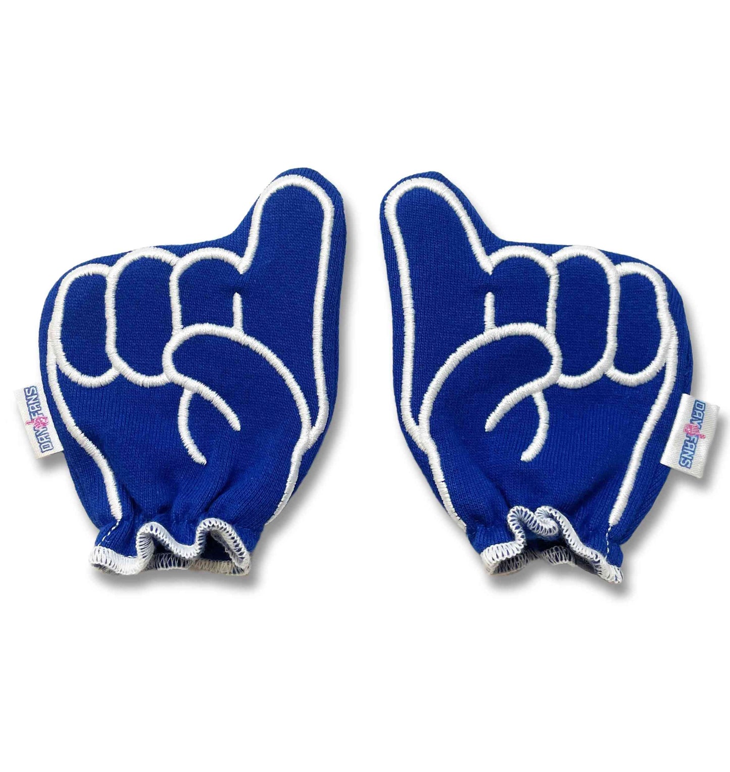 Kansas Rock Chalk FanMitts Baby Mittens Blue Front Pair