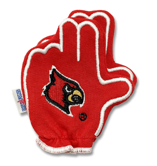 Louisville Go Cards! FanMitts Baby Mittens Red Back Pair Stacked