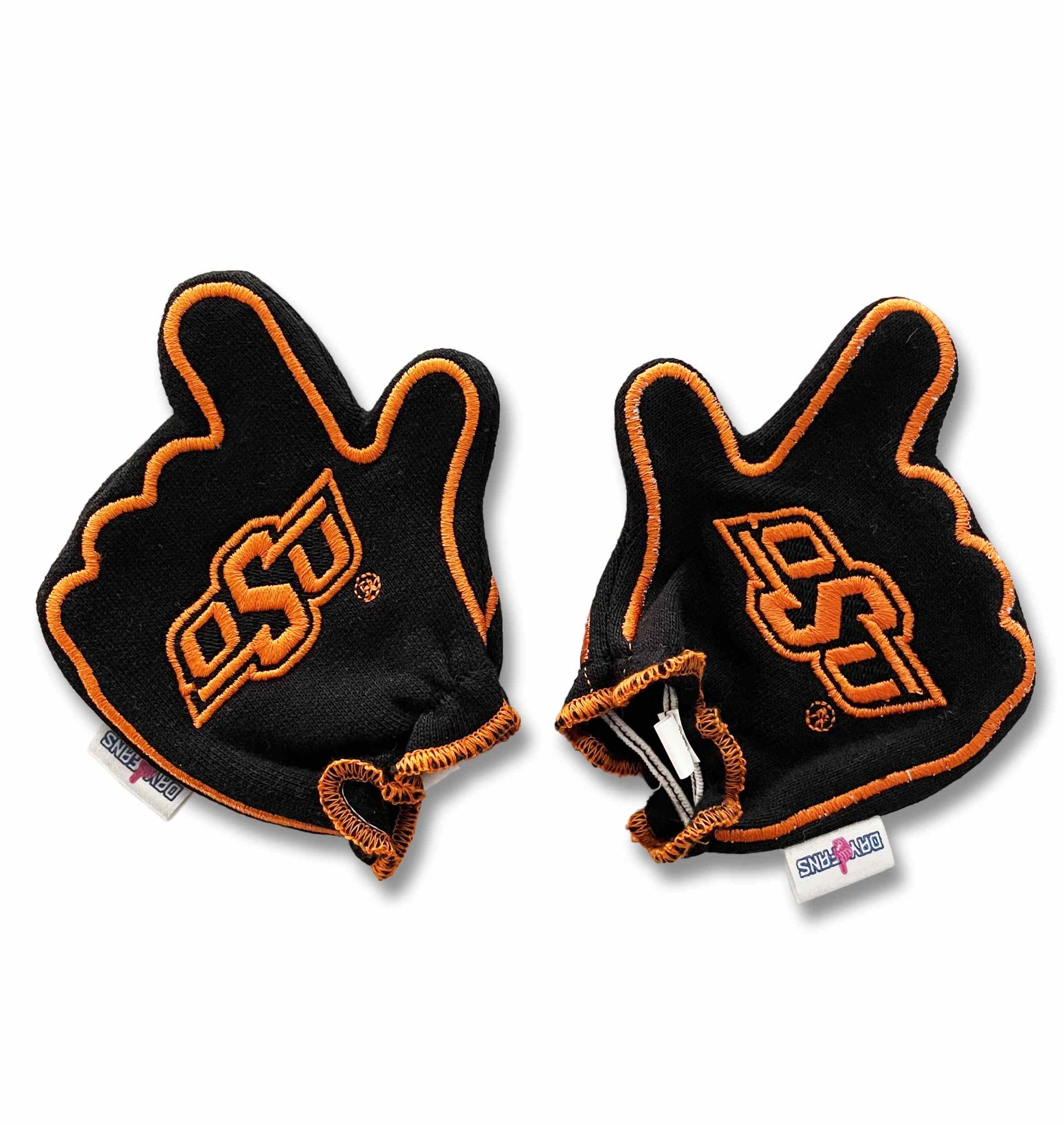 Oklahoma State Go Pokes FanMitts Baby Mittens Black Back Pair