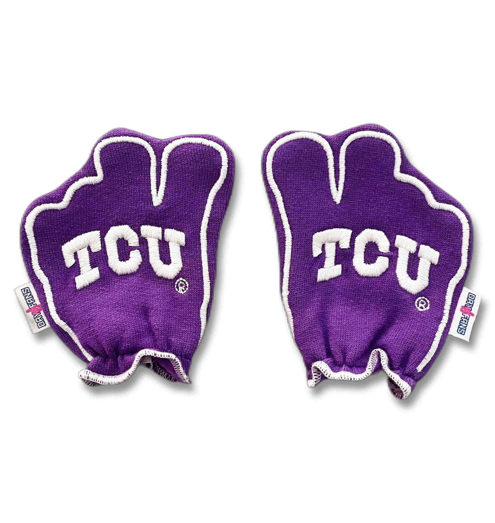 TCU Go Frogs FanMitts Baby Mittens Horned Frog Purple Back Pair