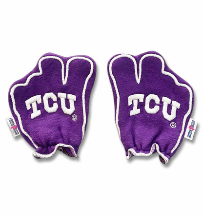 TCU Go Frogs FanMitts Baby Mittens Horned Frog Purple Back Pair