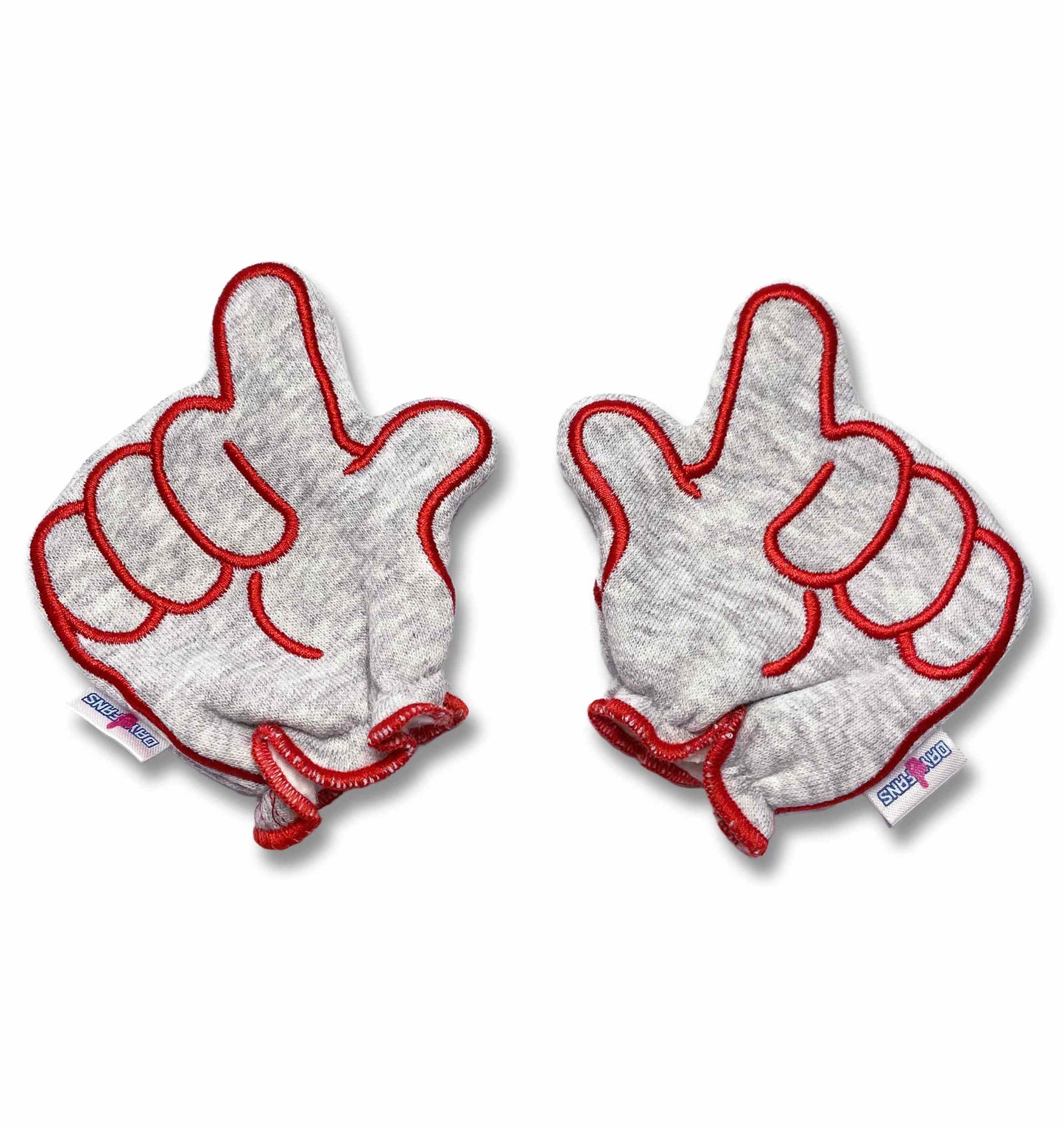 Texas Tech Wreck Em FanMitts Baby Mittens Heathered Gray Front Pair