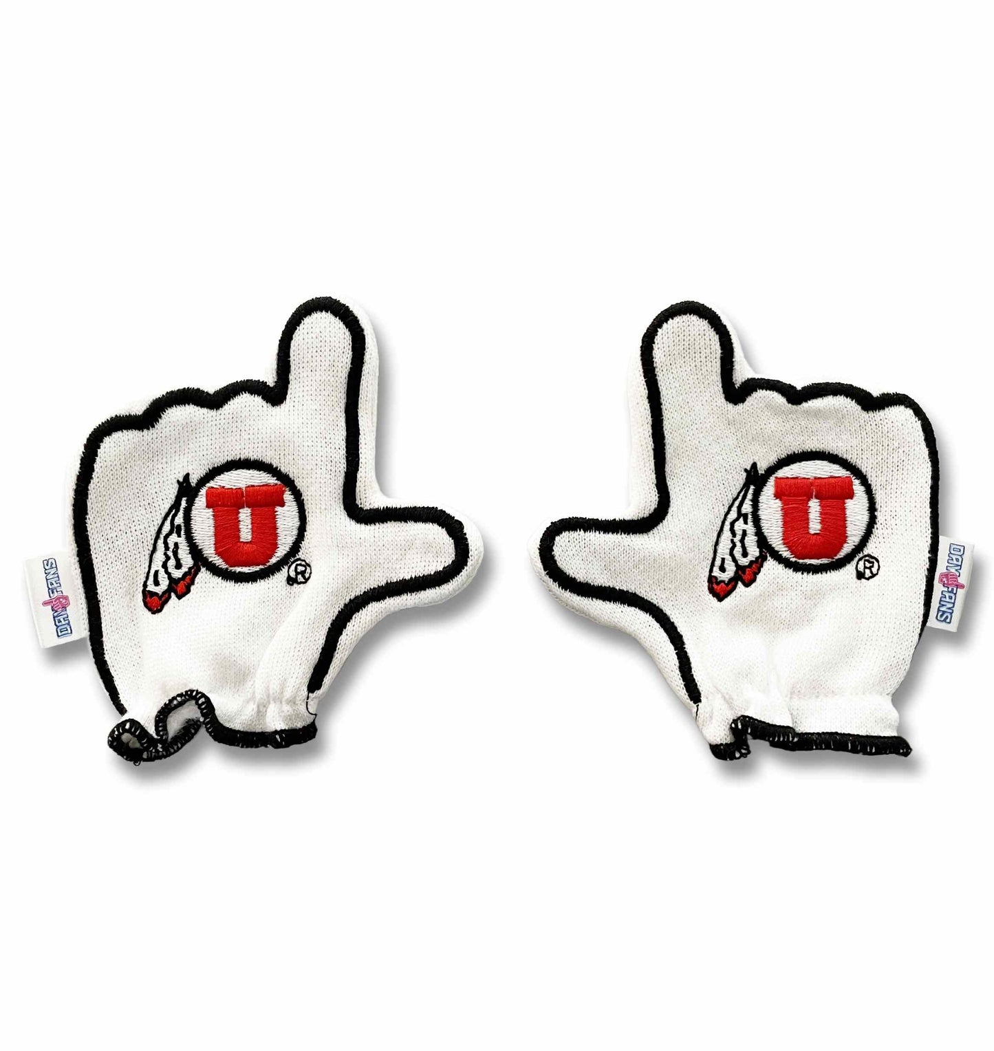 Utah Go Utes FanMitts Baby Mittens White Back Pair