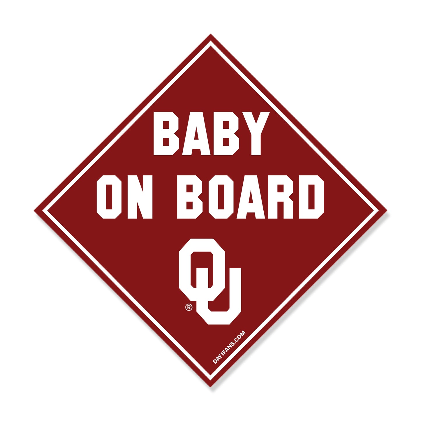 Oklahoma Sooners "BABY ON BOARD" Car Magnet