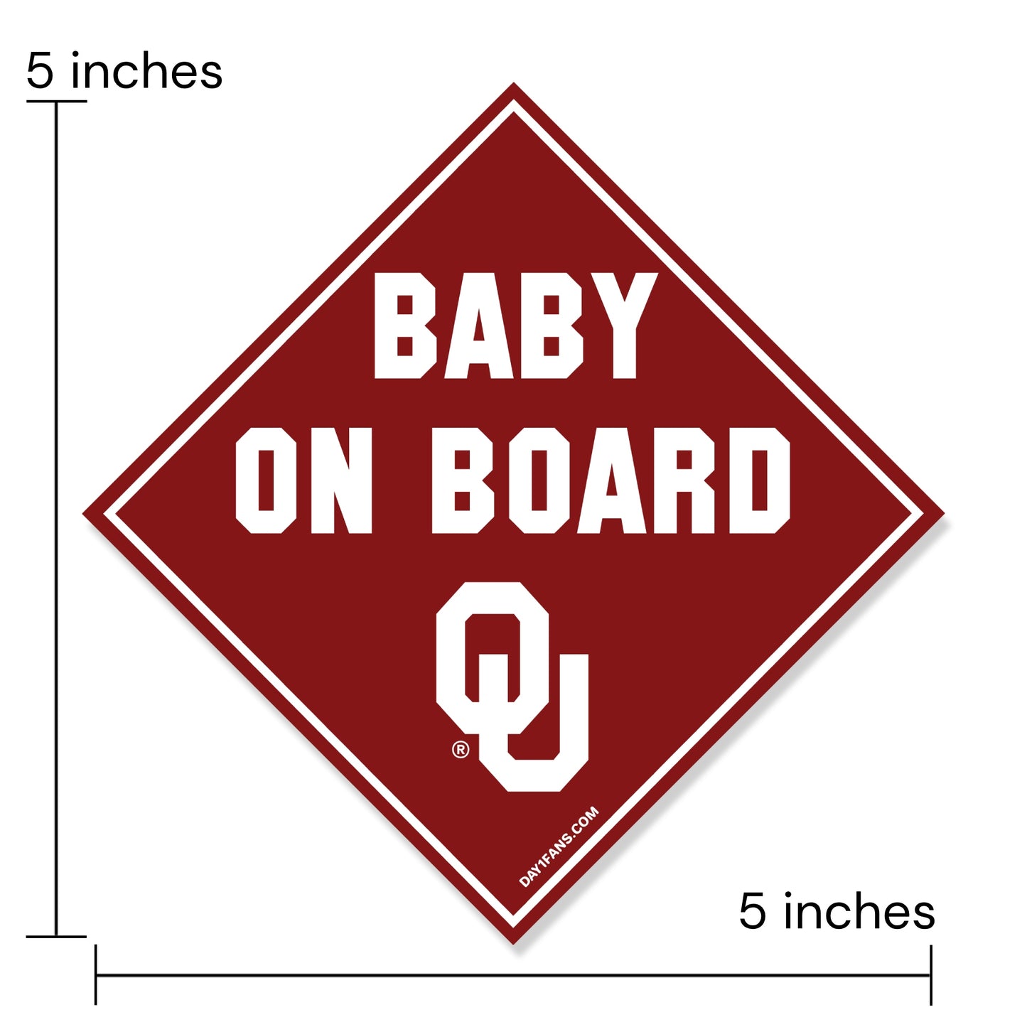 Oklahoma Sooners "BABY ON BOARD" Car Magnet