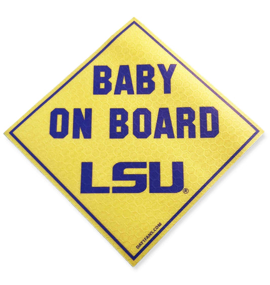 LSU Tigers "BABY ON BOARD" Car Magnet
