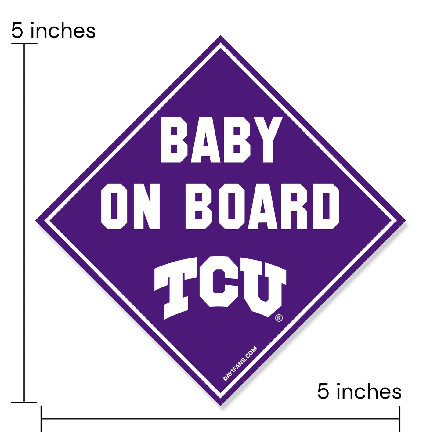 TCU Horned Frogs "BABY ON BOARD" Car Magnet
