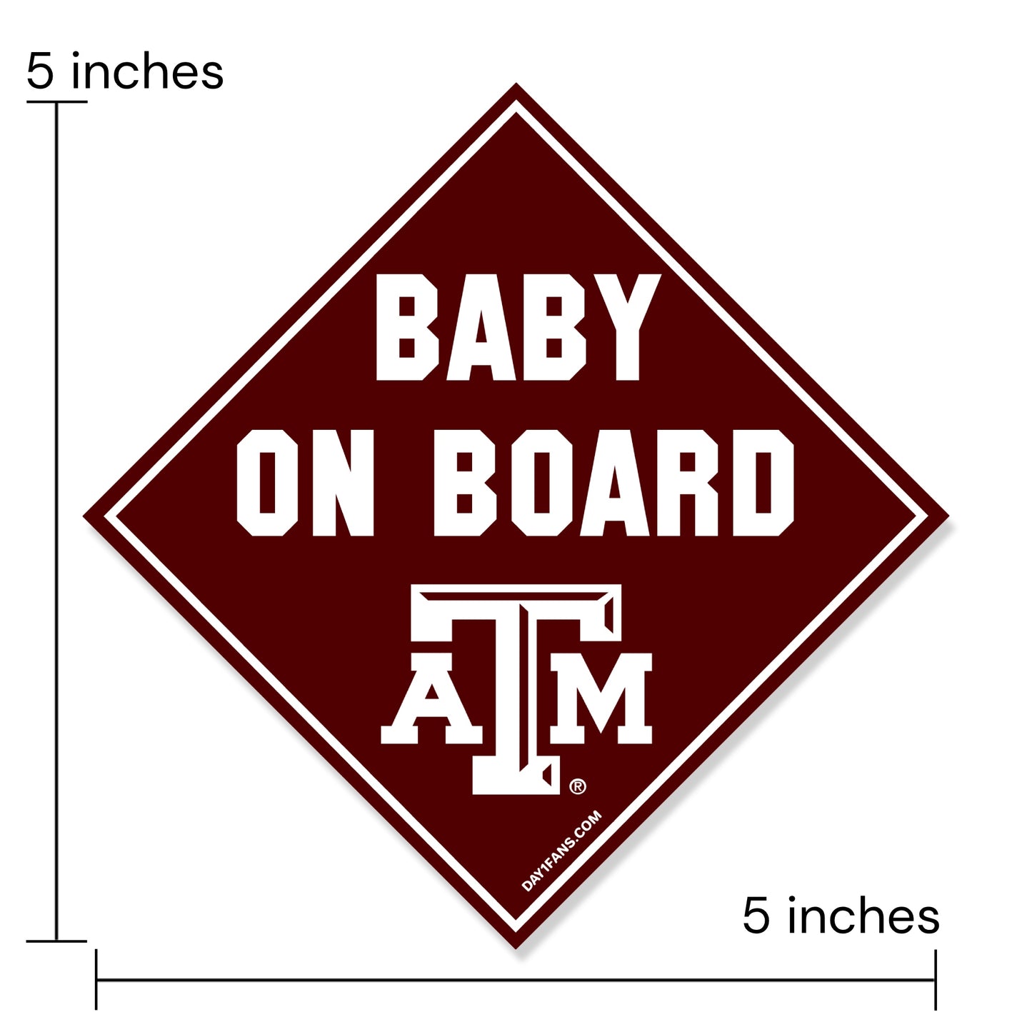 Texas A&M Aggies "BABY ON BOARD" Car Magnet