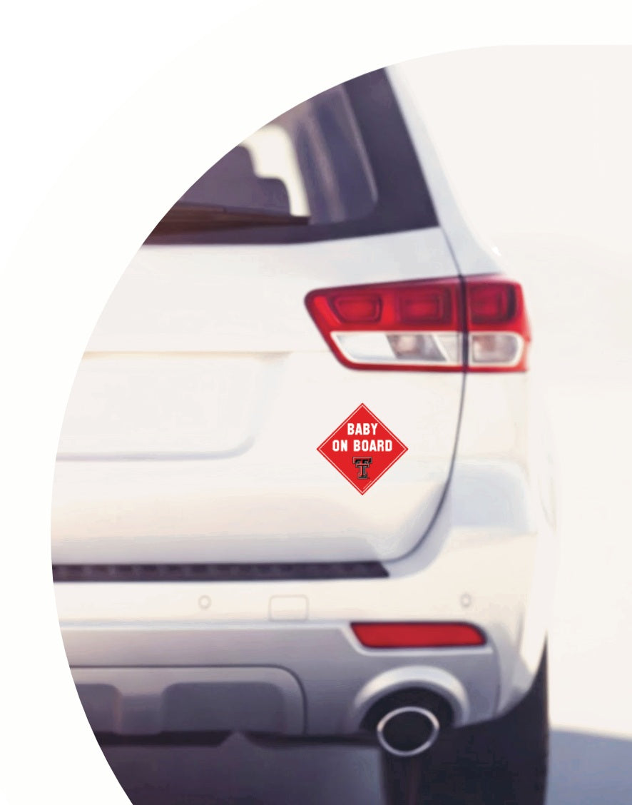 Texas Tech Red Raiders "BABY ON BOARD" Car Magnet