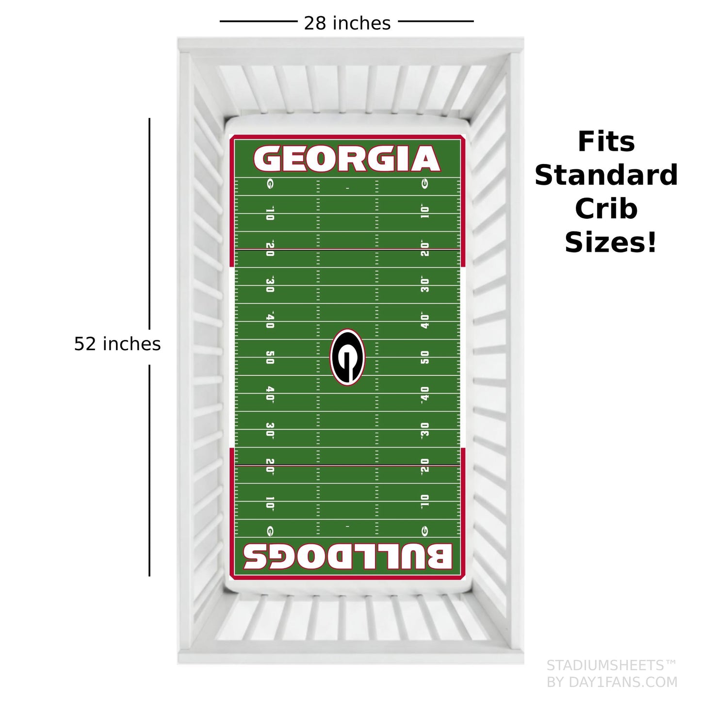 Georgia Bulldogs StadiumSheets™ Crib Sheets