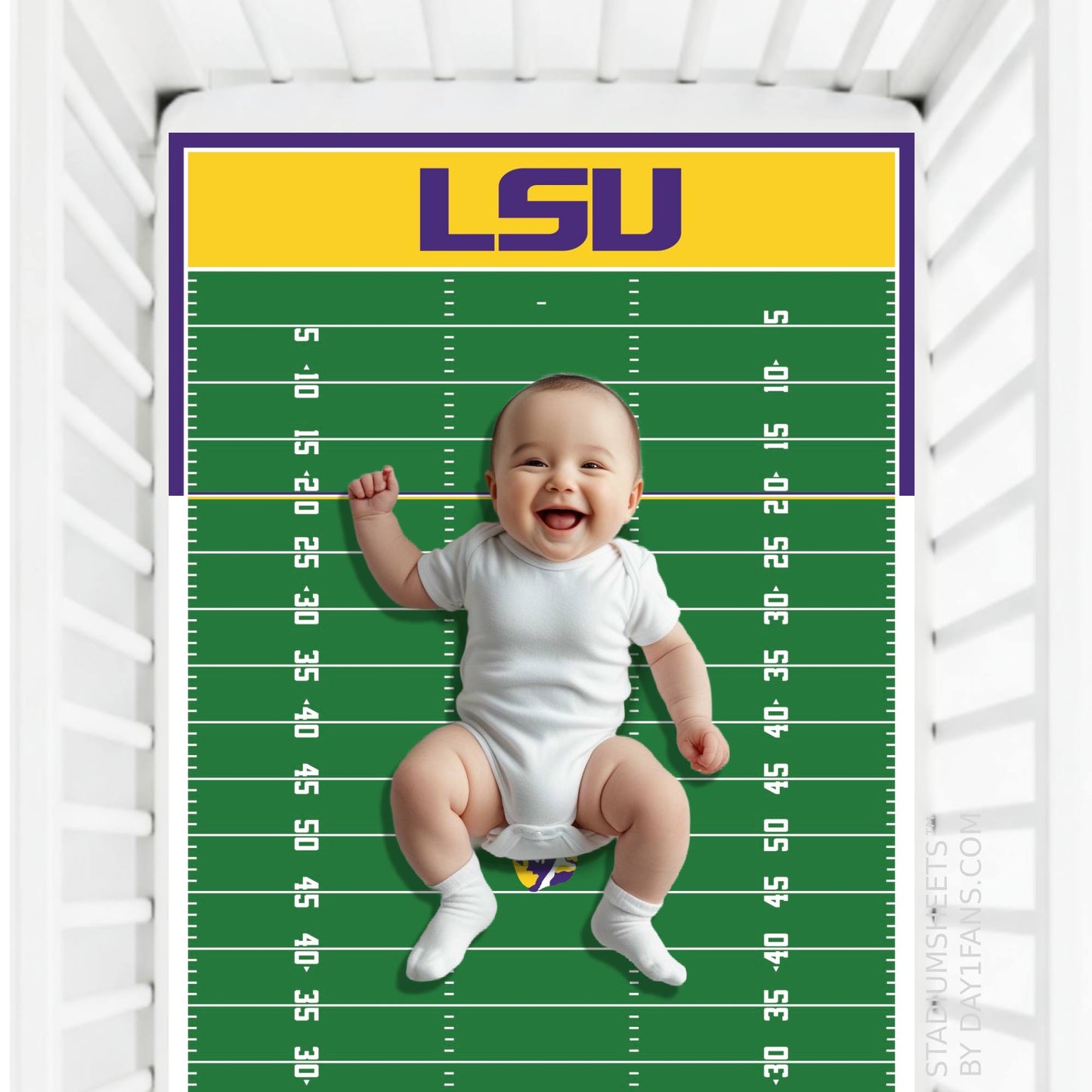 LSU Tigers StadiumSheets™ Crib Sheets