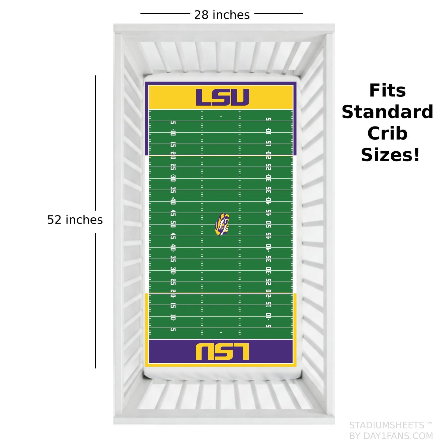 LSU Tigers StadiumSheets™ Crib Sheets