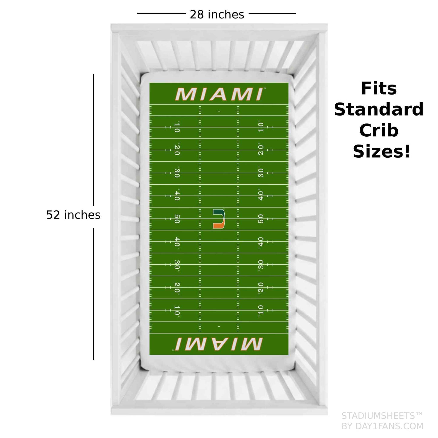 Miami Hurricanes StadiumSheets™ Crib Sheets