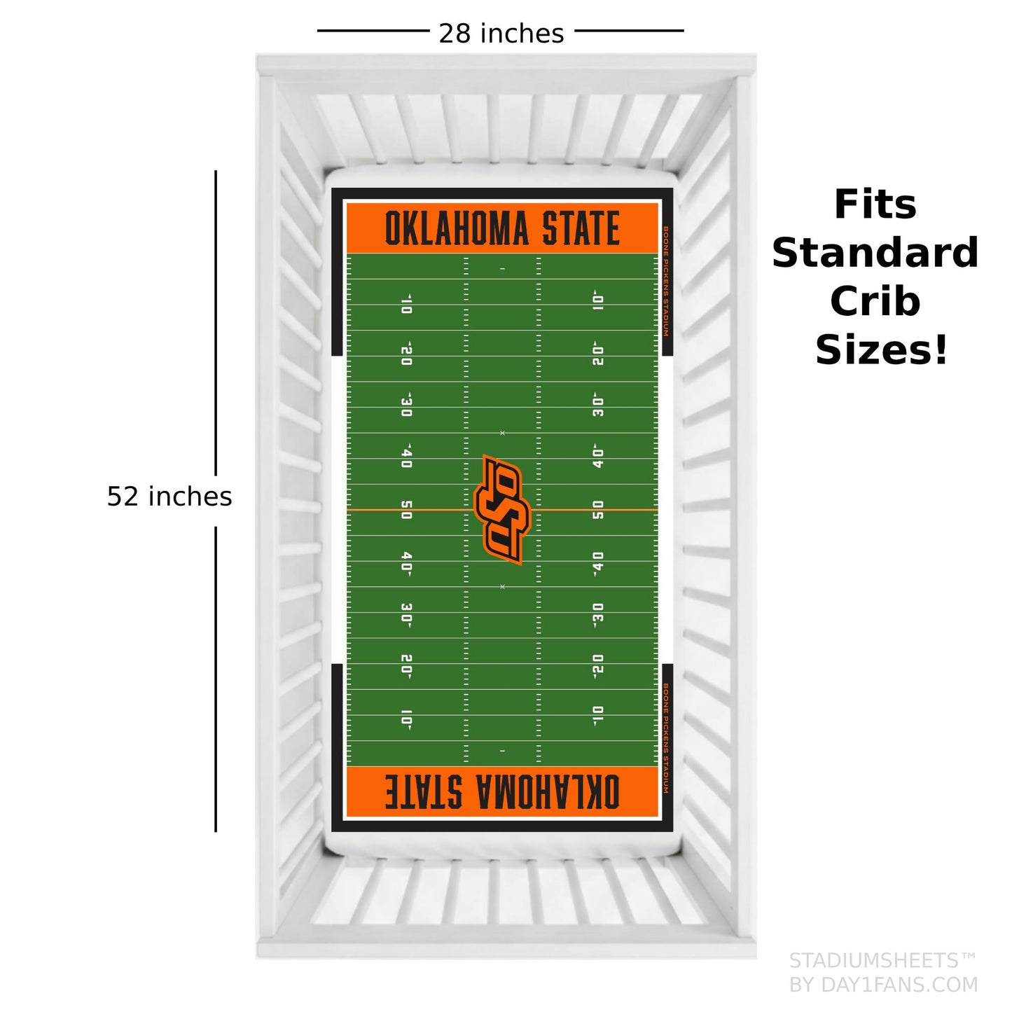 Oklahoma State Cowboys StadiumSheets™ Crib Sheets