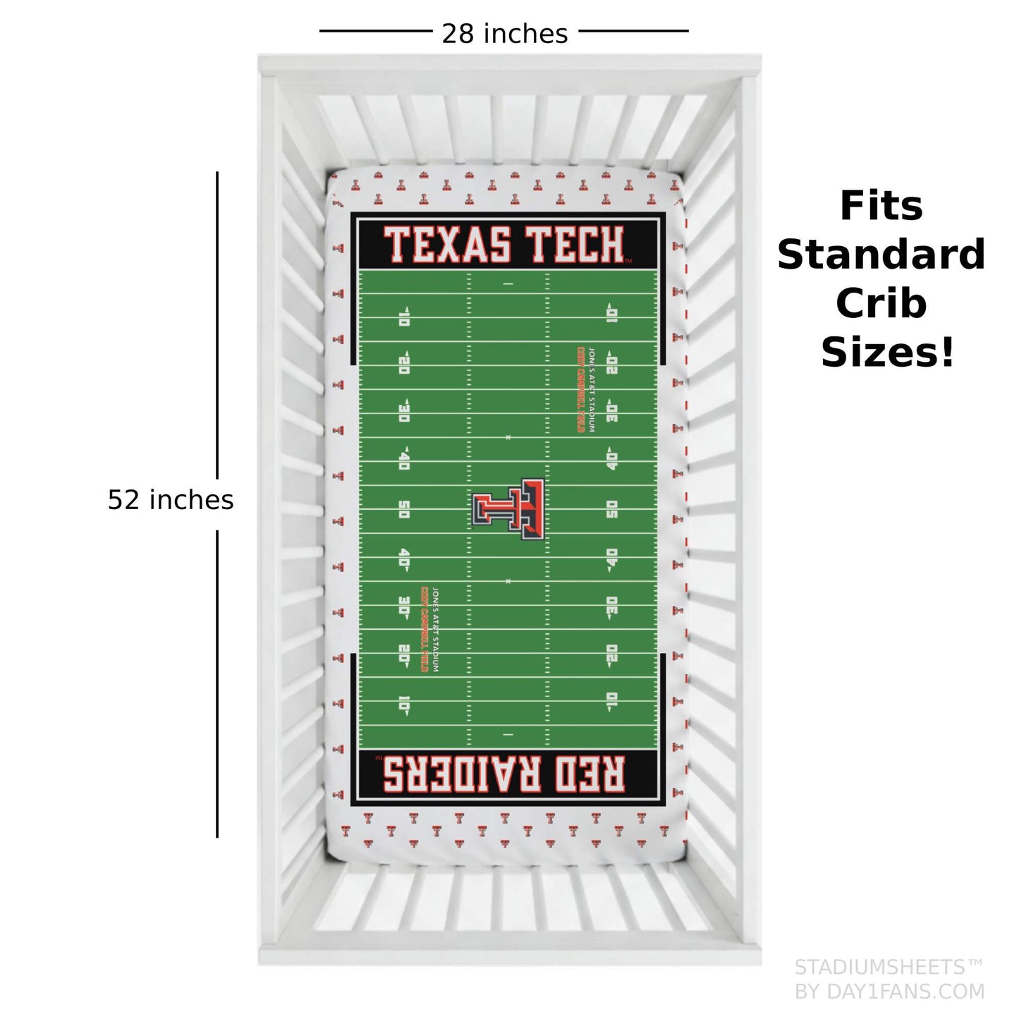 Texas Tech Red Raiders StadiumSheets™ Crib Sheets