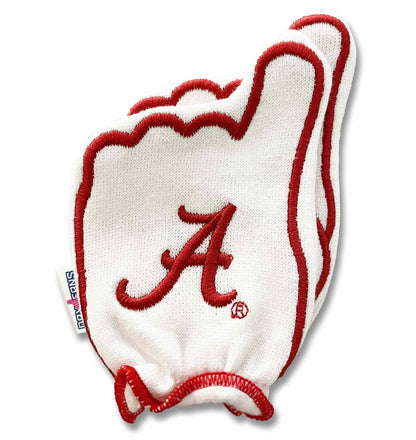 Alabama Roll Tide FanMitts Baby Mittens White Back Pair Stacked