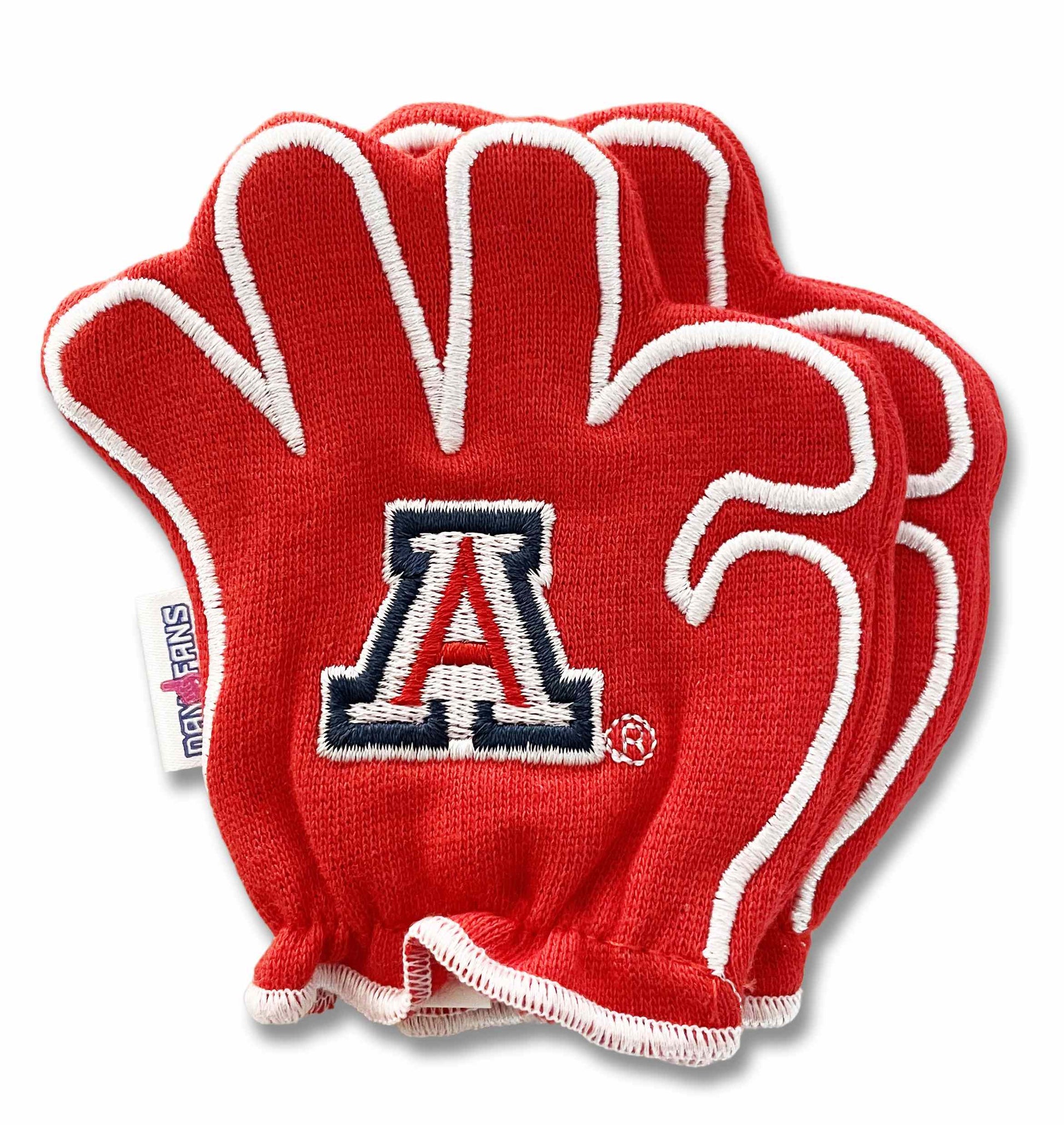 Arizona Bear Down FanMitts Baby Mittens Red Back Pair Stacked