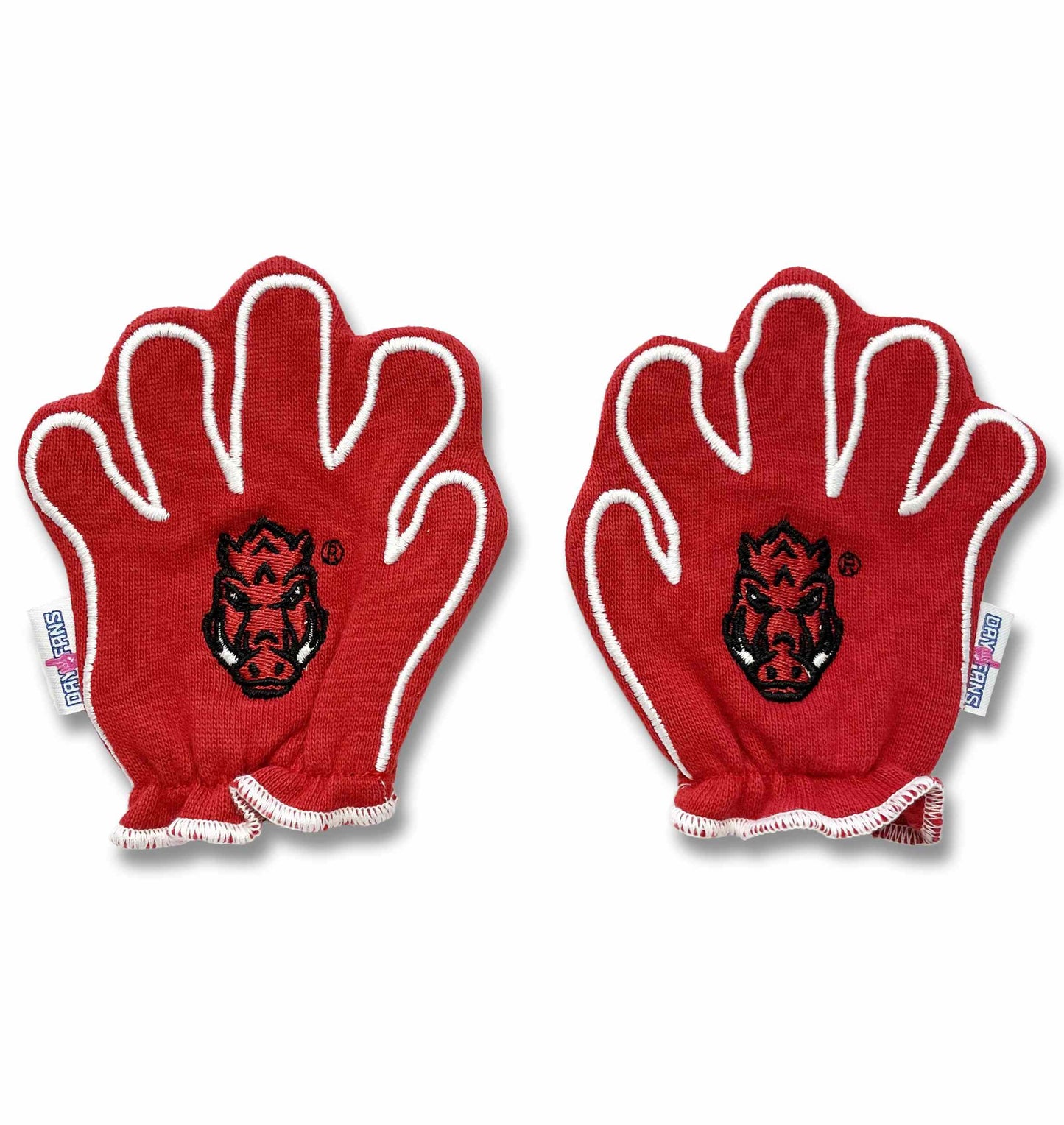 Arkansas Wooo Pig FanMitts Baby Mittens Cardinal Red Back Pair