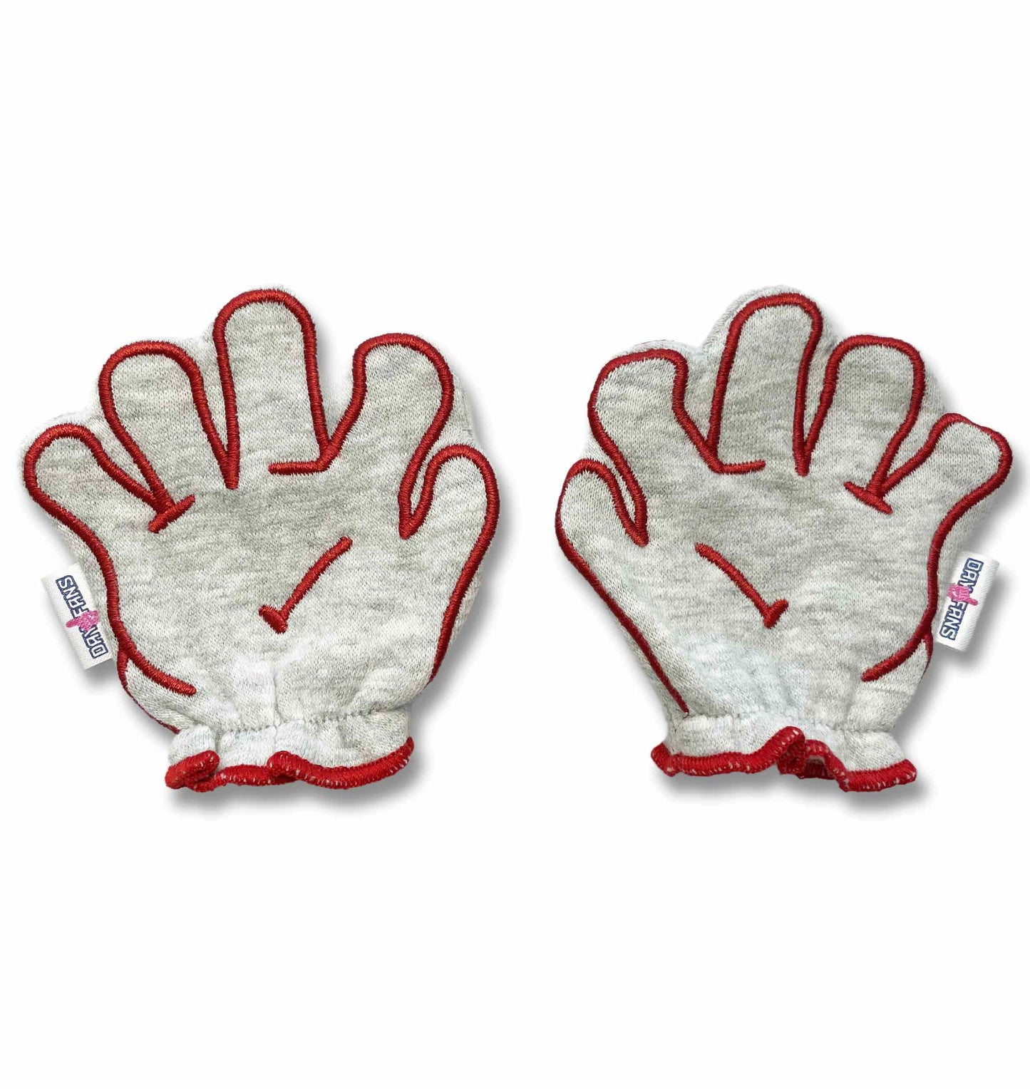 Arkansas Wooo Pig FanMitts Baby Mittens Heathered Gray Front Pair