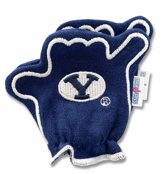 BYU Go Cougs FanMitts Baby Mittens Navy Blue Back Pair Stacked