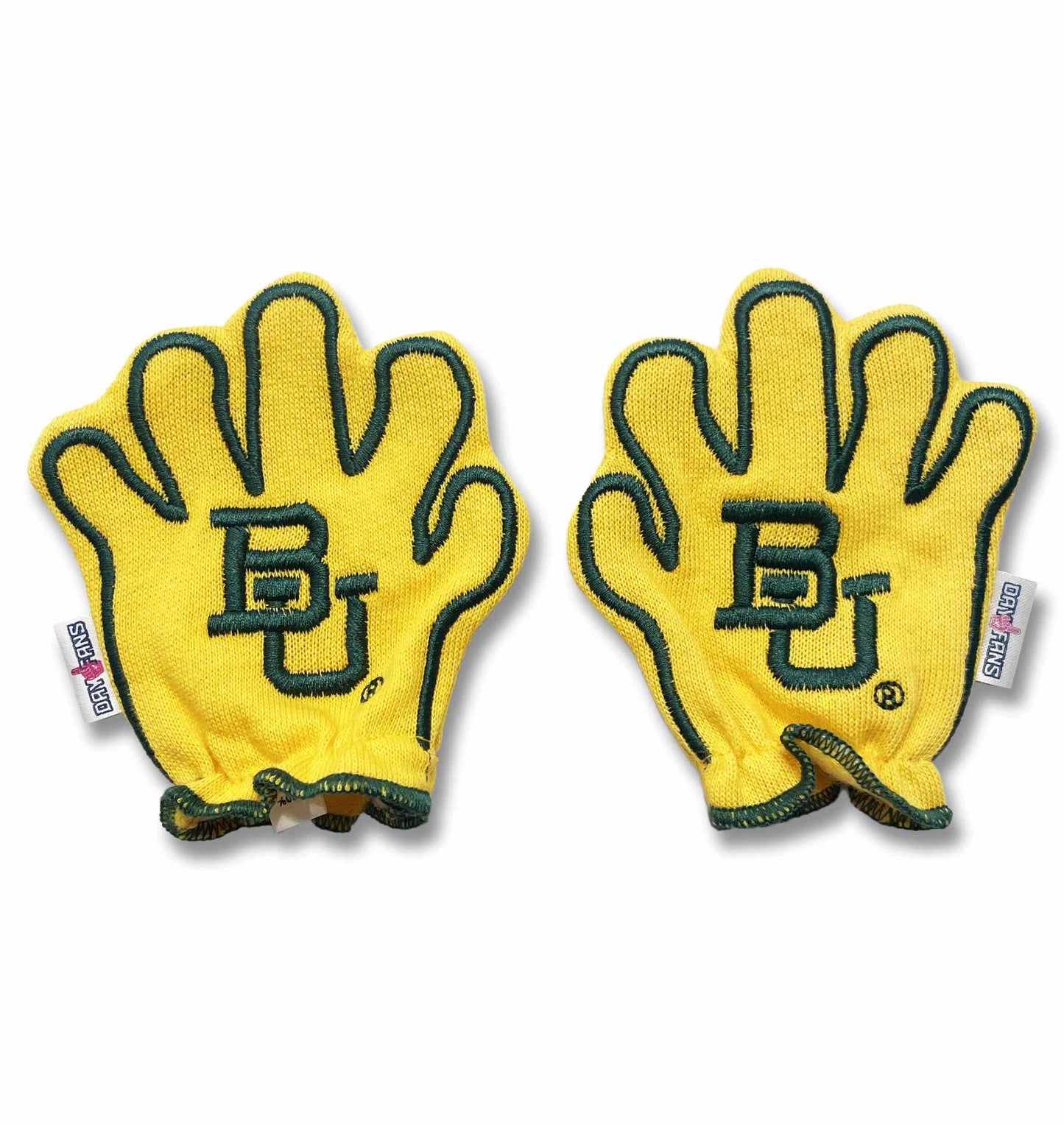 Baylor Sic Em FanMitts Baby Mittens University Yellow Back Pair