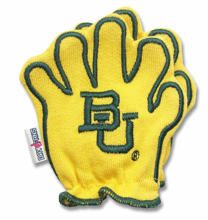 Baylor Sic Em FanMitts Baby Mittens University Yellow Back Pair Stacked