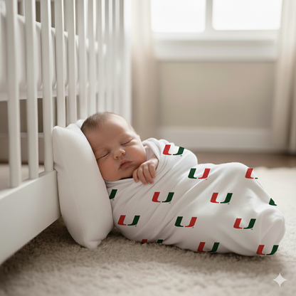 Miami Hurricanes Swaddle Blanket