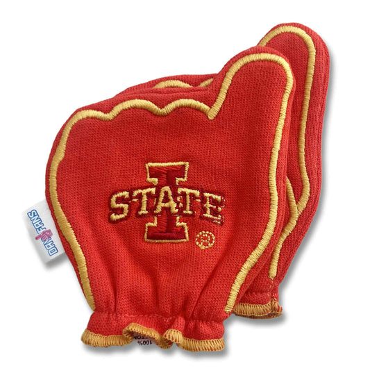 Iowa State Cyclone Power FanMitts Baby Mittens Red Back Pair Stacked