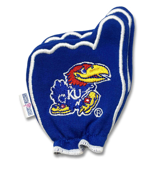 Kansas Rock Chalk FanMitts Baby Mittens Blue Back Pair Stacked