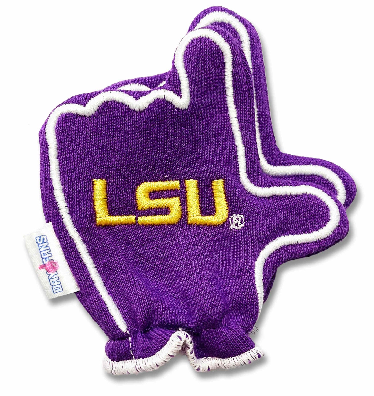 LSU Geaux Tigers FanMitts Baby Mittens LSU Purple Back Pair Stacked