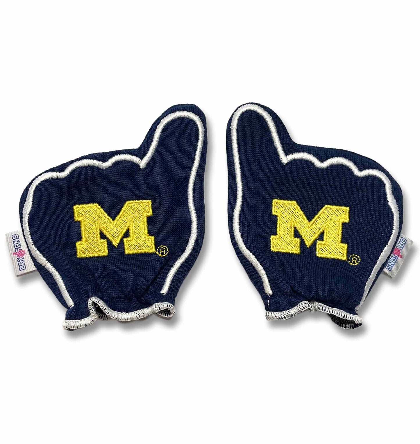 Michigan Go Blue FanMitts Baby Mittens Blue Back Pai