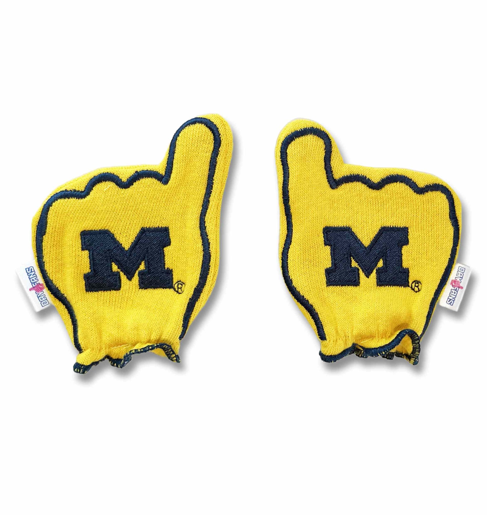 Michigan Go Blue FanMitts Baby Mittens Maize Back Pair