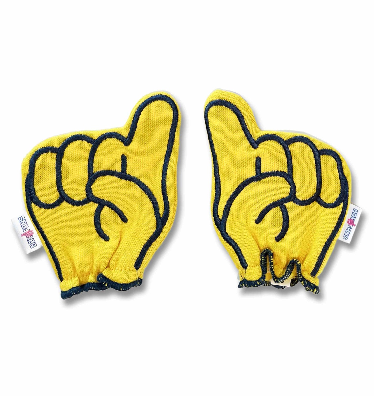 Michigan Go Blue FanMitts Baby Mittens Maize Front Pair