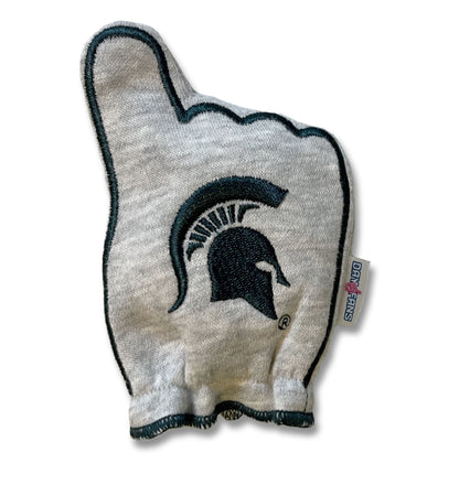 Michigan State Go Green FanMitts Baby Mittens Heathered Gray Back
