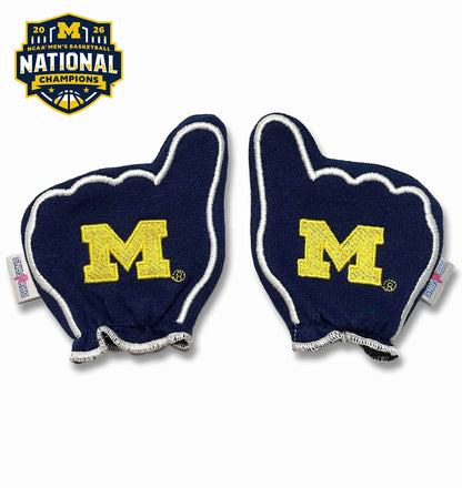 Michigan Go Blue FanMitts Baby Mittens Blue Back Pair NCAA Basketball Champs