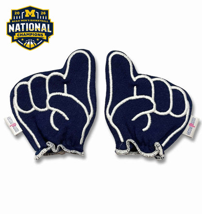 Michigan Go Blue FanMitts Baby Mittens Blue Front Pair NCAA Basketball Champs