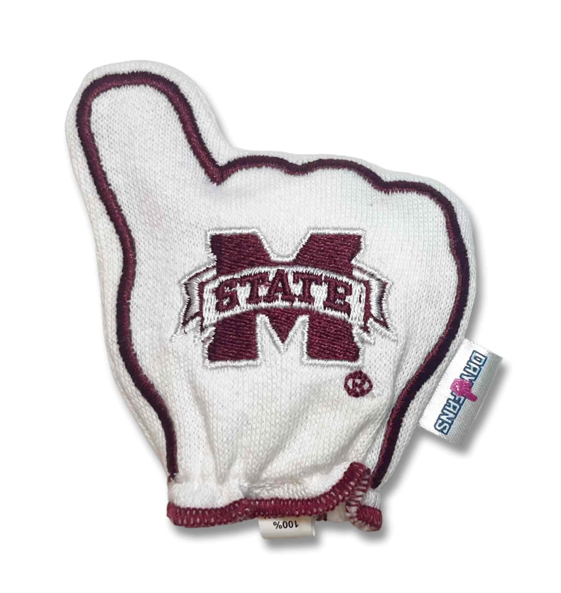 Mississippi State Hail State FanMitts Baby Mittens White Back
