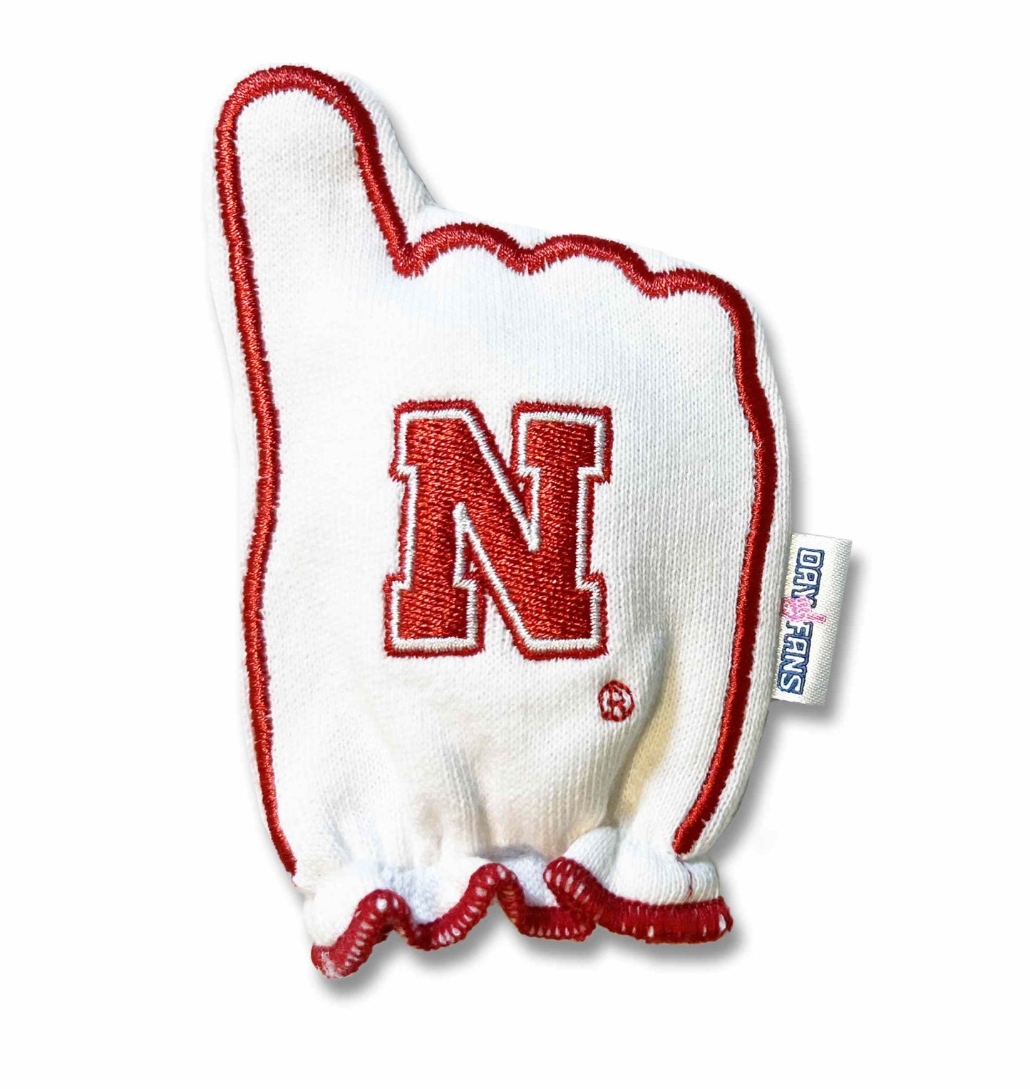 Nebraska Go Big Red FanMitts Baby Mittens White Back
