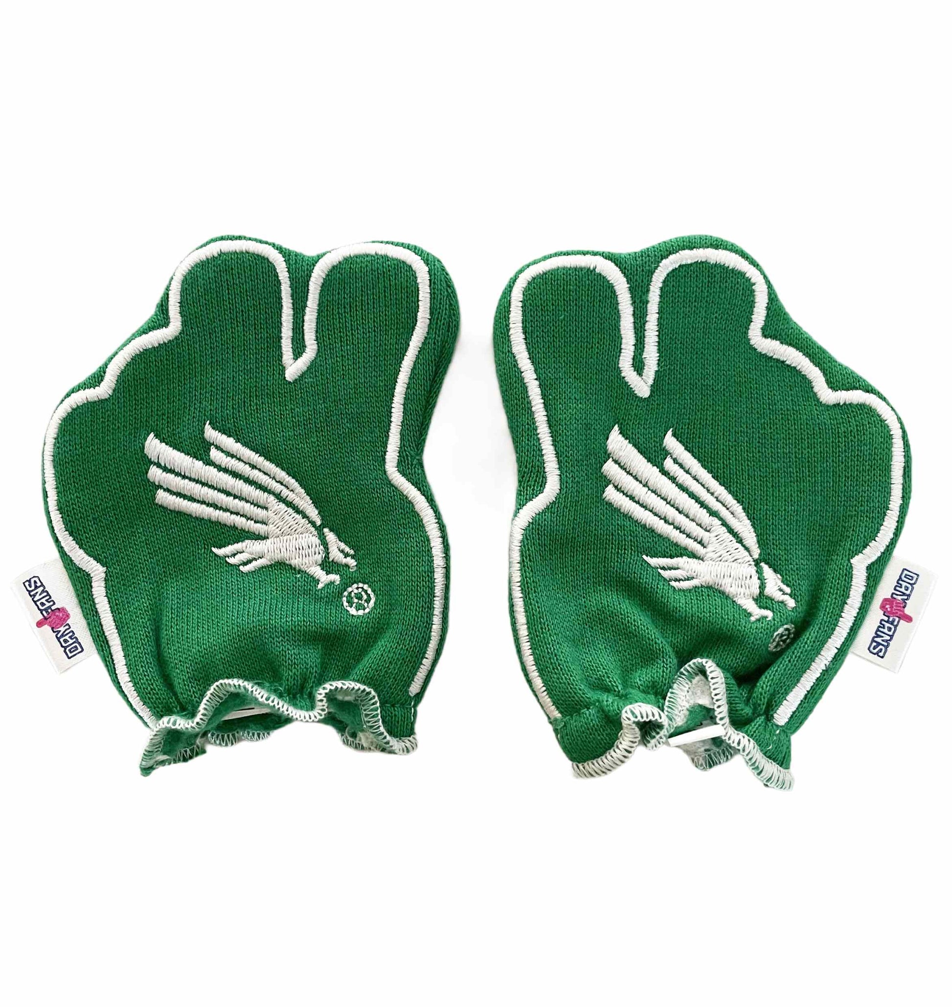 North Texas Mean Green FanMitts Baby Mittens Green Back Pair