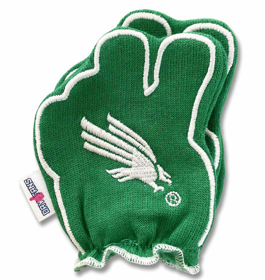 North Texas Mean Green FanMitts Baby Mittens Green Back Pair Stacked