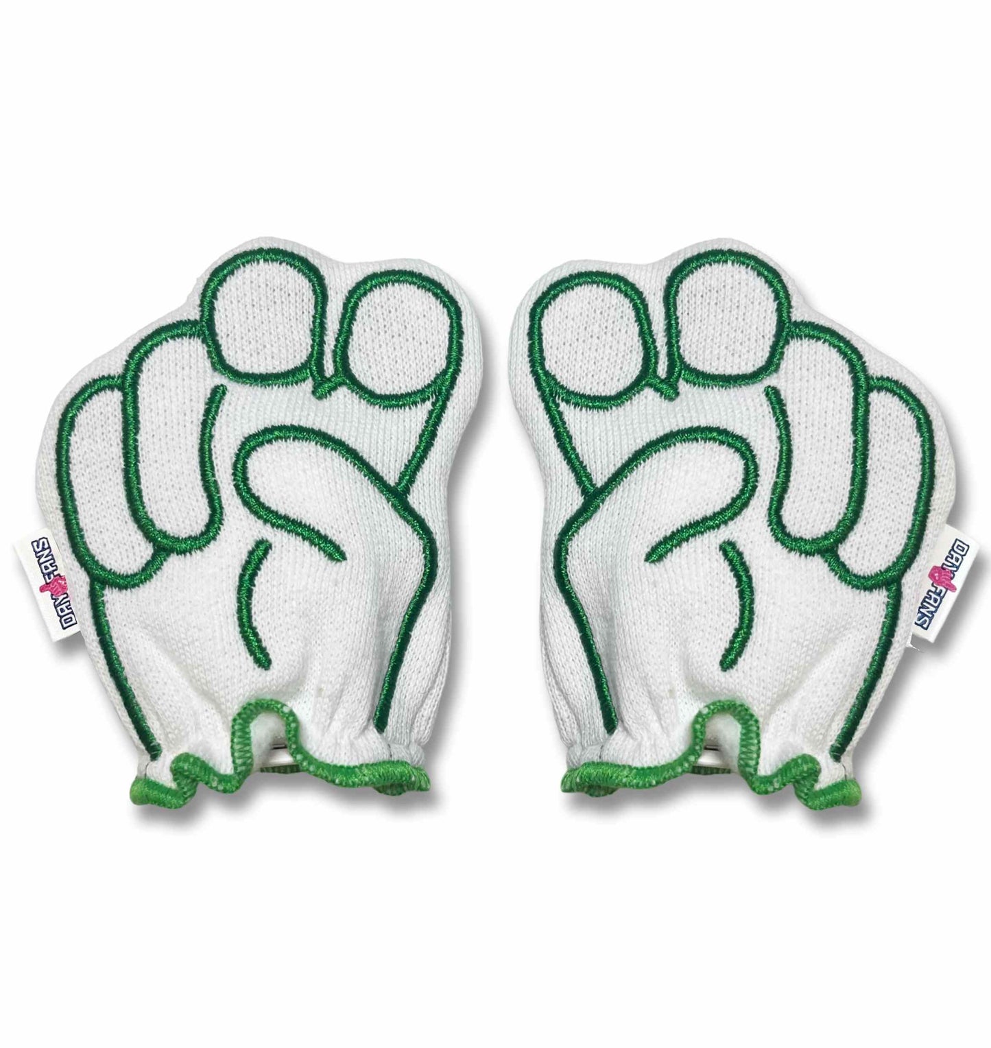 North Texas Mean Green FanMitts Baby Mittens White Front Pair