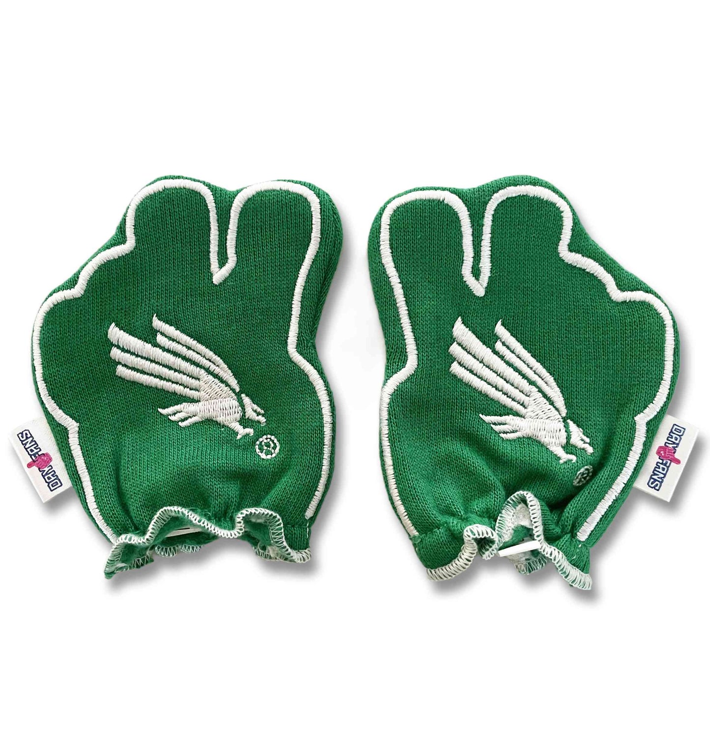 North Texas Mean Green FanMitts Baby Mittens Green Back Pair