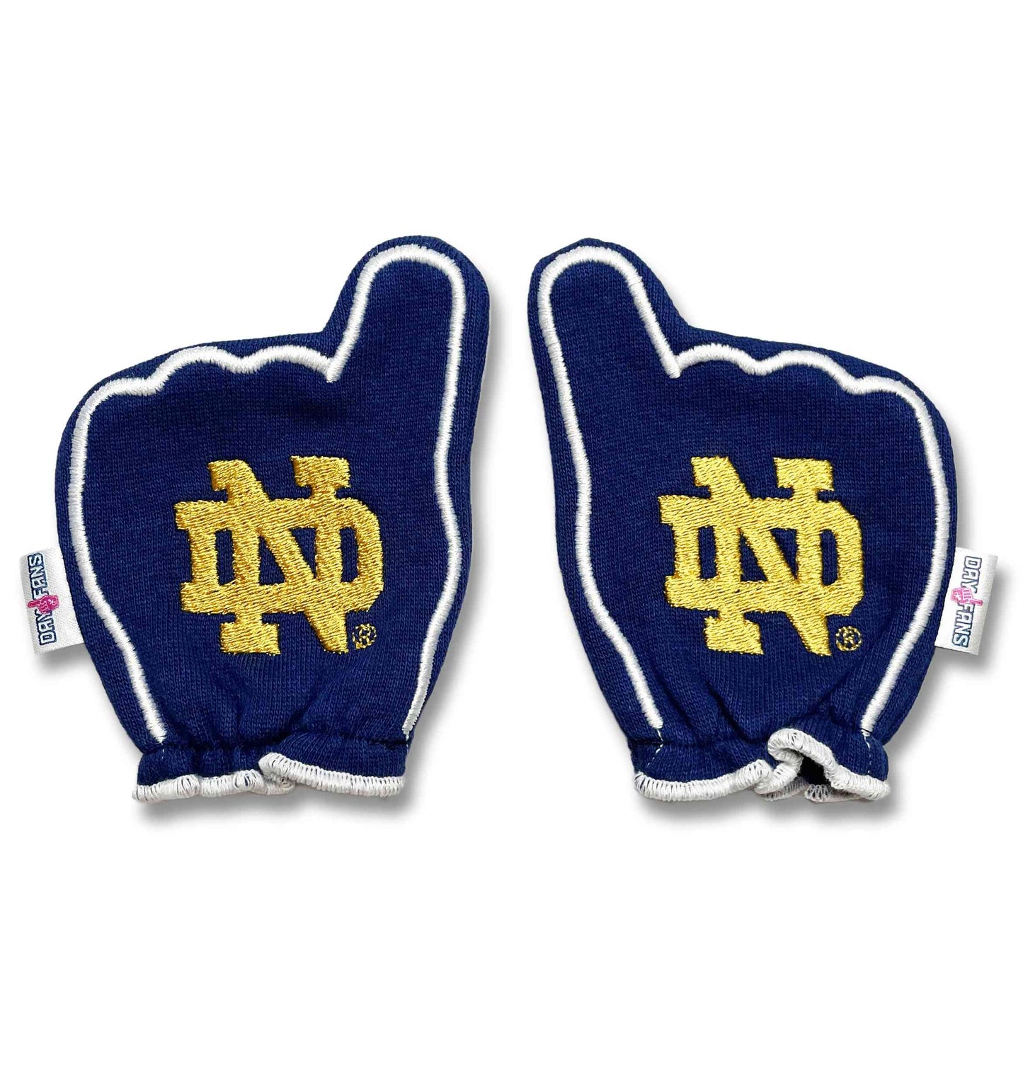 Notre Dame Go Irish FanMitts Baby Mittens Blue Back Pair