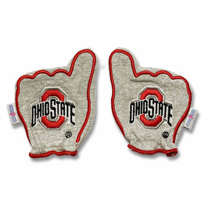 Ohio State O-H-I-O FanMitts Baby Mittens Heathered Gray Back Pair