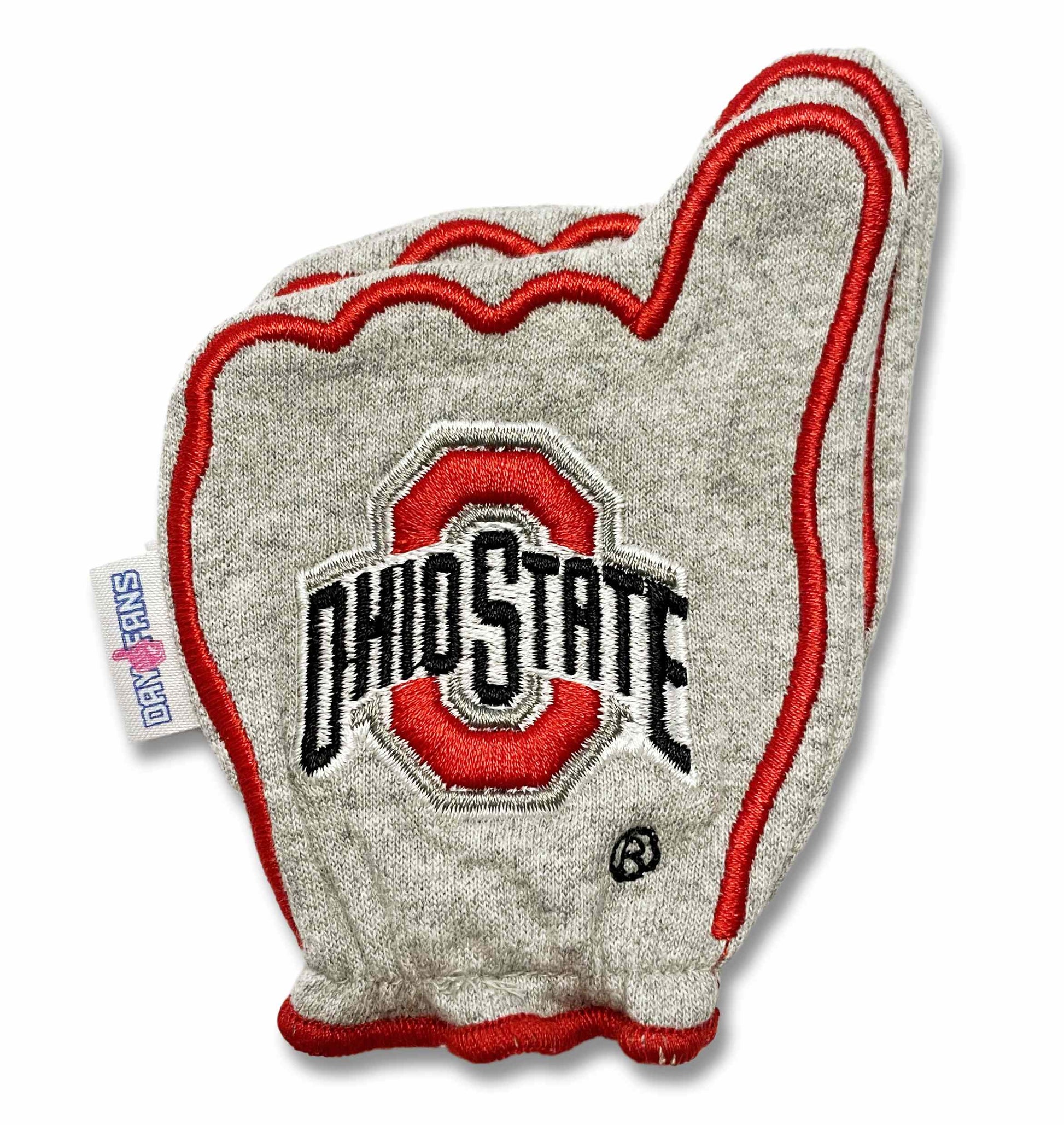 Ohio State O-H-I-O FanMitts Baby Mittens Heathered Gray Back Pair Stacked