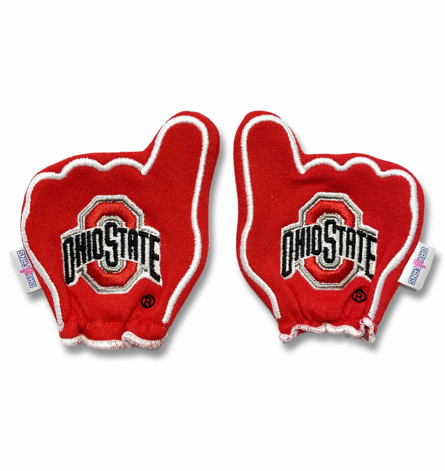 Ohio State O-H-I-O FanMitts Baby Mittens Red Back Pair