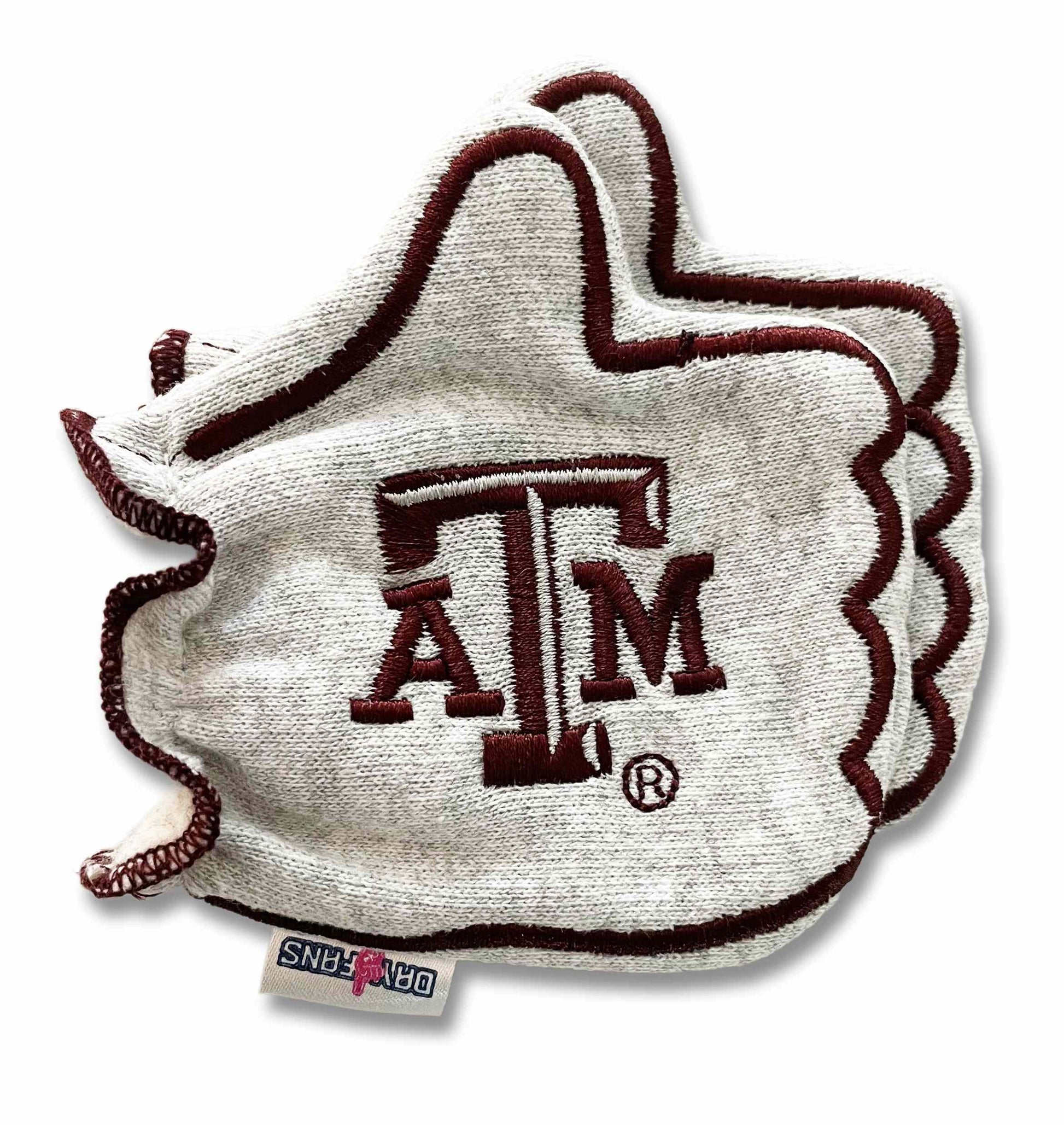 Texas A&M Gig Em FanMitts Baby Mittens Heathered Gray Back Pair Stacked