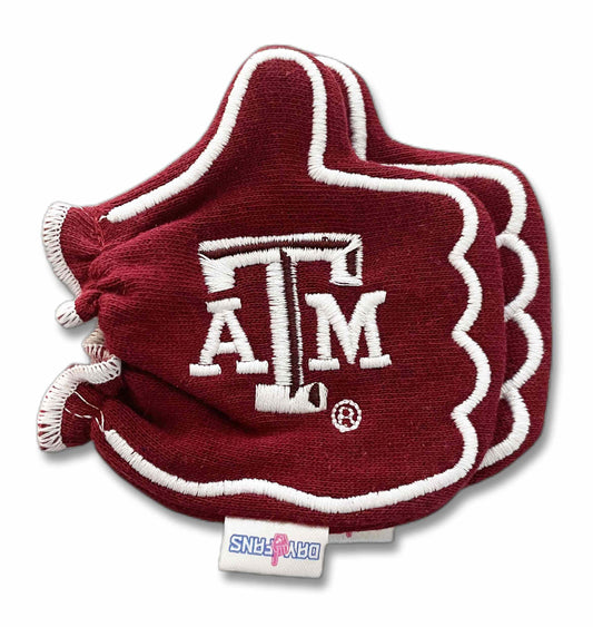 Texas A&M Gig Em FanMitts Baby Mittens Maroon Back Pair Stacked